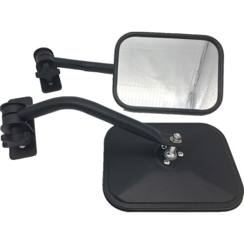 For Jeep Wrangler Accessories Parts Mirror Textured Black Rectangular Round Car Side Door Mirrors Rearview Mirror For Jeep JK TJ