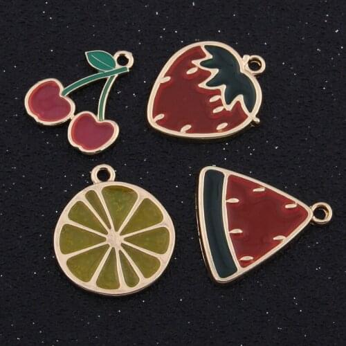 Fruits Charms Cherry Strawberry Orange Watermelon Pendant Jewelry Making Bracelet Necklace Earring DIY Accessories Handmade
