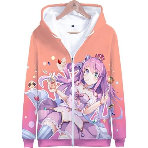 HOLOLIVE VTuber Himemori Luna 3D print autumn and winter Holiday passionate style Men/Women casual Youthful Kawaii Zip hooded