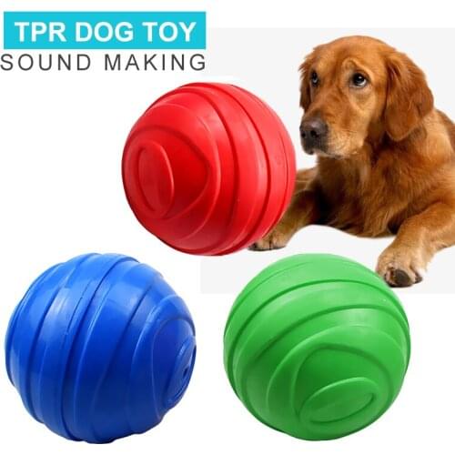 TPR Thread Dog Ball Toy For Medium and Big Dogs Cleaning Teeth Sound Interactive Pets Toys Molar Biting resistance Dogs Toys