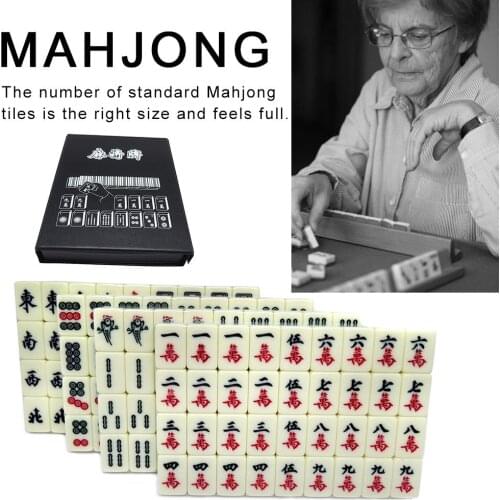 Chinese Numbered Large Acrylic Tiles Portable Carving Travel Mahjong 2CM Premium Mahjong Set 144 For Family Party Table Game