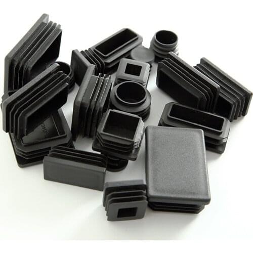 Square Plastic Black Blanking End Cap Tubing Pipe Insert Plug Bung Black/White Insert For Chair Leg Pipe 15mm ~ 100mm furniture
