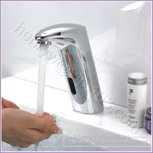 L16669 - Luxury Deck Mounted Chrome Finish Brass Material Cold Water DC of Automatic Sensor Faucet