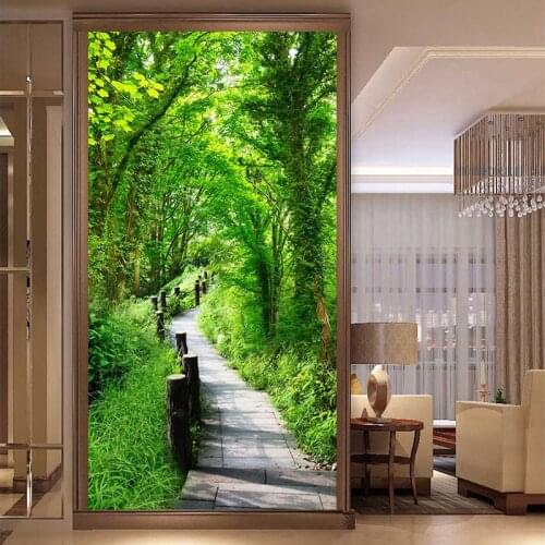 Custom Wall Mural 3D Wallpaper Modern Forest Nature Landscape Wall Painting Living Room Entrance Backdrop Wall Covering Frescoes