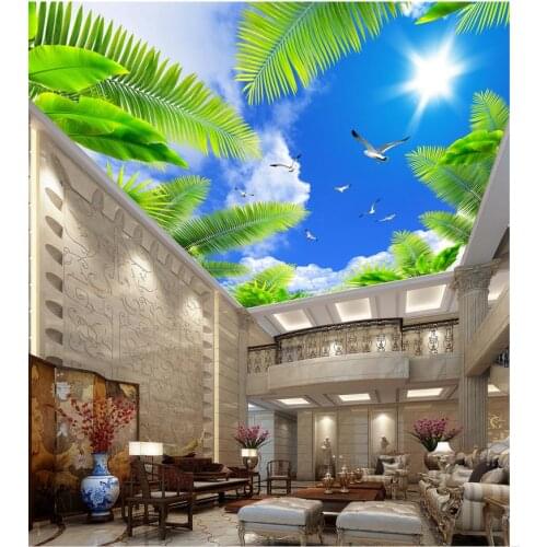 3d ceiling murals wallpaper Blue sky white clouds tree seabird sunshine ceiling murals photo 3d wallpaper wallpaper 3d ceiling