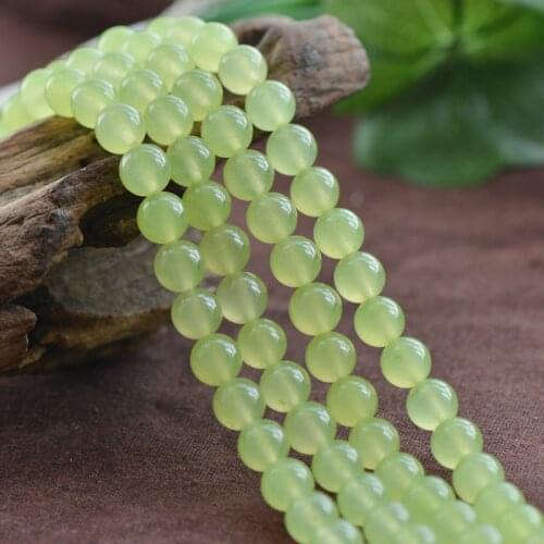 Joanlyn Grade A Natural Apple Green Jade Beads 6mm 8mm 10mm 12mm 14mm Smooth Polished Round 15 Inch Strand JA49