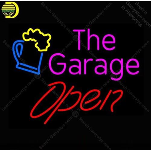 Neon Sign for The Garage Open Glass Cup neon Light Decor club Hotel glass Handcraft Arcade Neon Lamp for Beer Custom nein sign