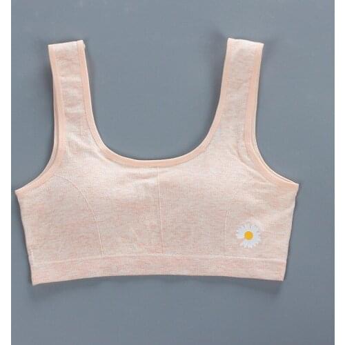 New Cute Girls Bra Cotton Vest Underwear Sports Thin Summer Tube Bra Suitable For Girls 8-18 In The Developmental Period