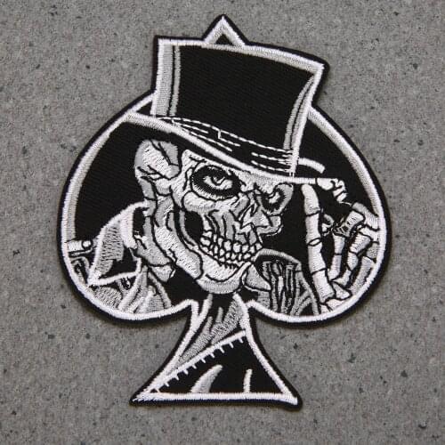 New Style Heart Skull Punk Patch Appliques Embroidered Sew On Iron On Patchwork Badge Fabric Cool Decoration for T-shirt Sweater