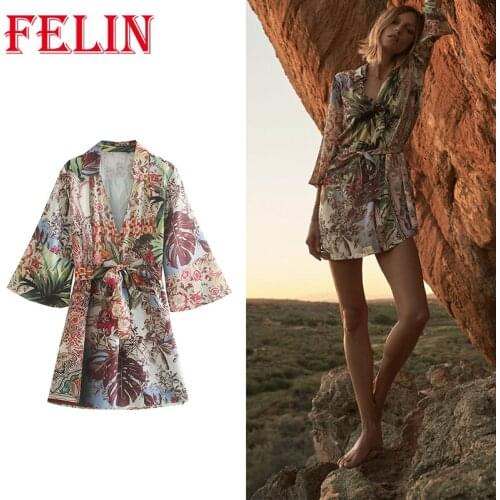 Women Dress Za 2021 Turkish Robe Fashion Streetwear Mini Dress Half Sleeve Sash Shirts Dress Female Elegant Mujer Vestidos