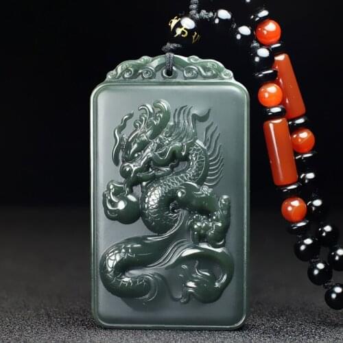 Natural Hand-Carved Jade Pendant Charm Jadeite Necklace Fashion Accessories Women Men with Chain Fashion Jewelry