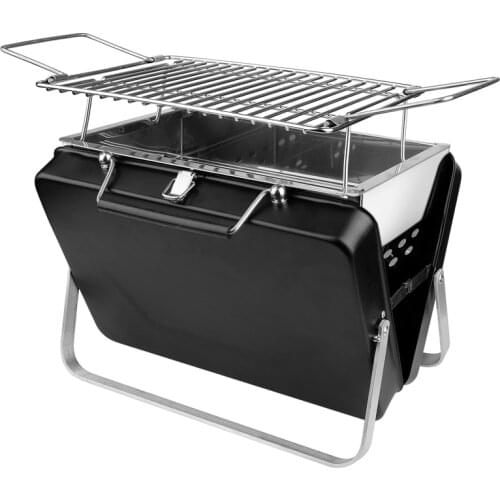 Portable Briefcase Charcoal Barbecue Grill Foldable Mini Stainless Steel Outdoor BBQ Stove For 4 People