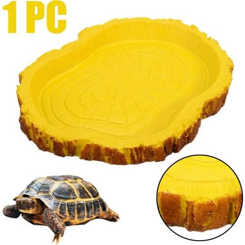 1pc Reptile Lizard Food Dish Tray Bowl Resin Water Drinking Dish Pool for Reptile Tortoise Feeding Tool