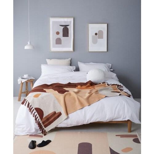 Morandi Stitching Blankets Weighted Sofa Throw Blanket Cover Home Decor Bedspread Geometry Sofa Blanket For Living Room