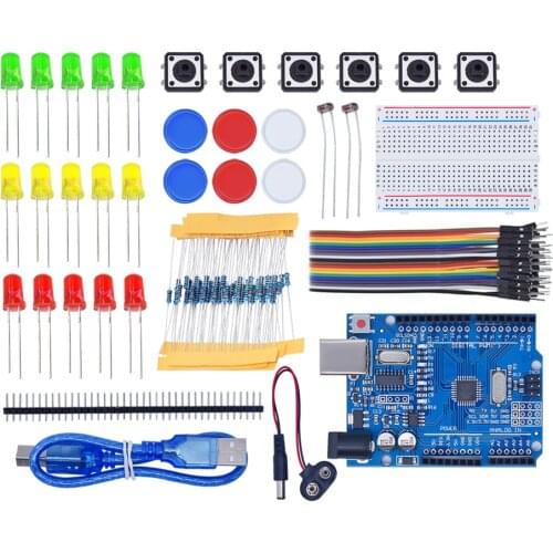 Smart Electronics Integrated Starter Kit UNO R3 mini Breadboard LED jumper wire button kit compatile