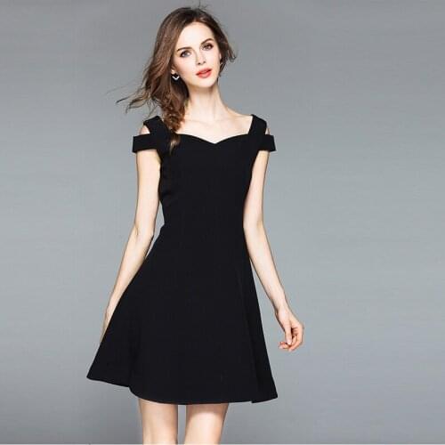 Spring Summer Black Dress Women Off Shoulder Sexy Party vestidos Female V Neck Casual Dresses