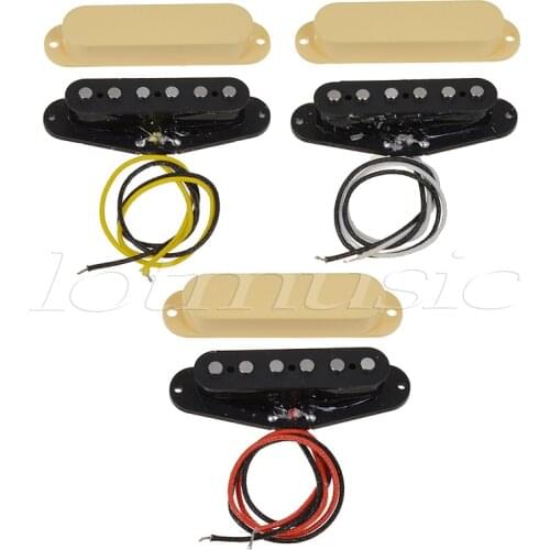 Vintage Single Coil Pickup for Electric Guitar Parts Accessories Alnico 5 Neck Middle Bridge Set Black Cream Cover