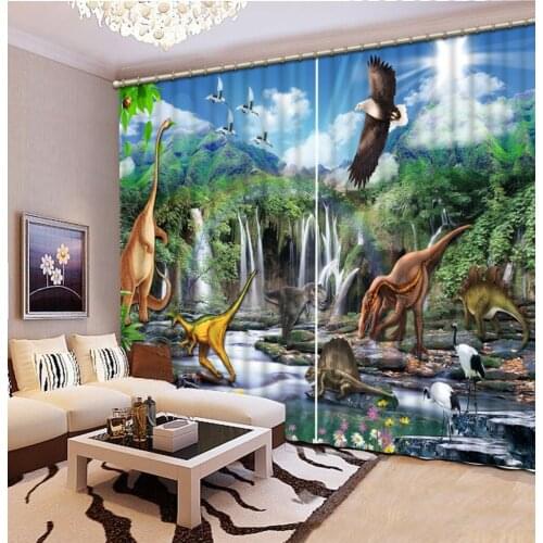 High quality custom 3d curtain fabric animal curtains cartoon curtain
