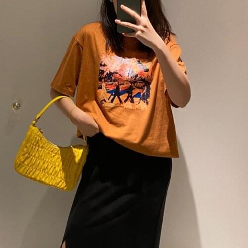 2021 New Fashion Simple Women Handbag Solid Color Zipper Closure Ruffled Large Capacity Pleated Dumpling Shoulder Bag for Work