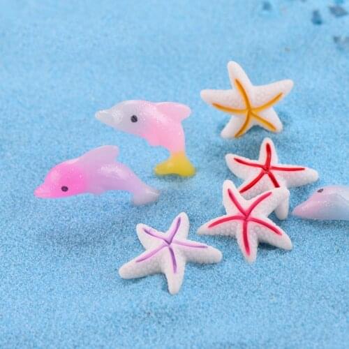 ZOCDOU 1 Piece Sea Zoo Dolphin Starfish Sea Fish Star Model Small Statue Figurine Little Crafts Ornament Miniatures Home Decor