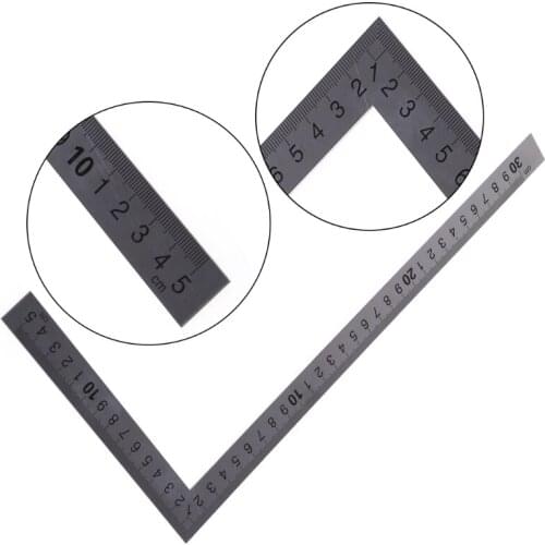1Pc Stainless Steel 15x30cm 90 Degree Angle Metric Try Mitre Square Ruler Scale