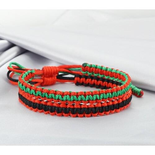 2Pcs/Set Tibetan Buddhist Lucky Rope Tibetan Bracelets Charm Men Women Handmade Adjustable Woven Thread Bracelet Christmas Gift