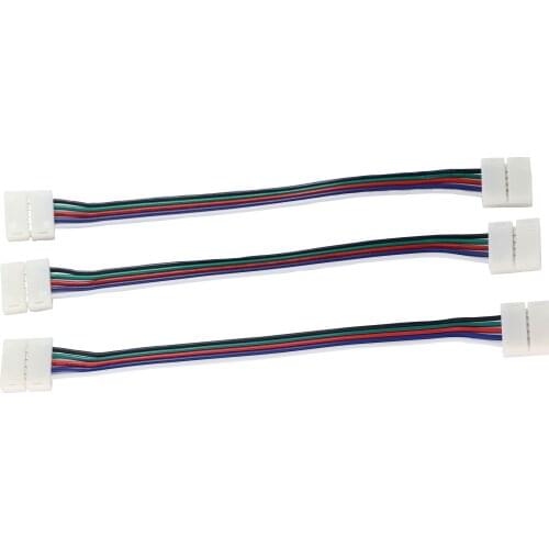 4PIN 12MM 5050 IP20 RGB Light Led Strip Connector Cable With Two Ends Clip,Led Strip Light Extension Wire Cable
