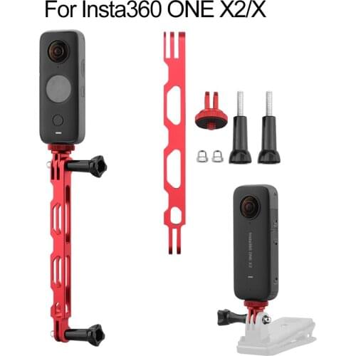 For Insta360 ONE X2/X Panoramic Camera Adapter Aluminium Alloy Selfie Extension Arm Lengthened Rod Helmet Mount Accessories