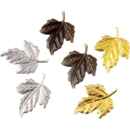 Free shipping Bronze Tone Gold Silver Leaf Filigree Wraps Connectors Metal Crafts Gift Decoration DIY 49x65mm 43x31mm 25x19mm