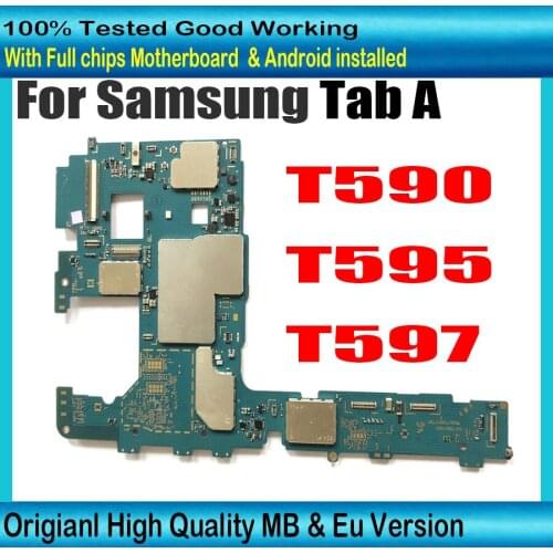 Free shipping Original For Samsung Galaxy TAB A T590 T595 T597 Motherboard with chips Logic Board Tested Good MB With Android