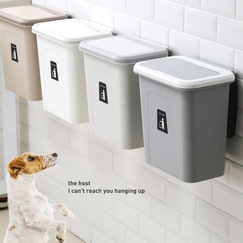 Household multifunctional kitchen hanging trash can cabinet wall hanging push lid small trash can