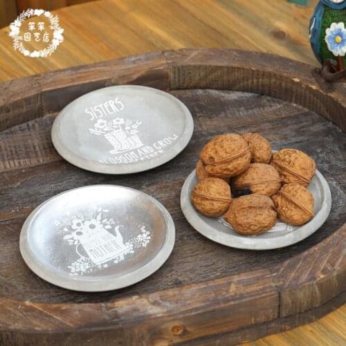 Cement tray dish coaster nut tray retro cake tray