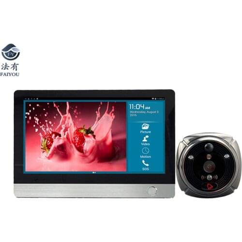 ROLLUP WIFI Door Viewer Doorbel WIFI IR PIR Night Vision Door HD Camera Remotely Surveillance 7 inch Door Display With Door Bell