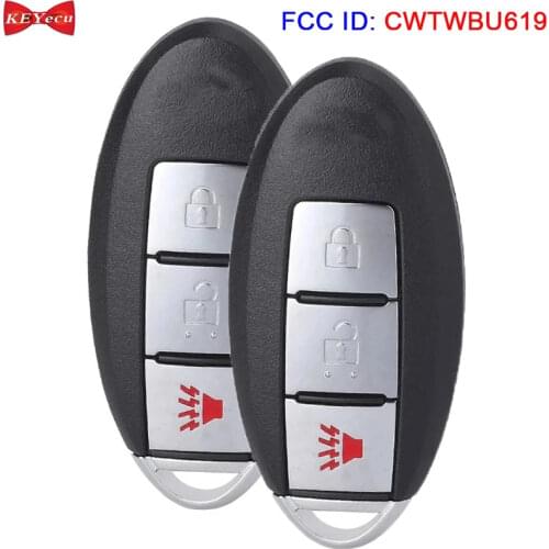 KEYECU 2pcs for Infiniti FX35 FX45 2005 2006 2007 2008 Smart Remote Key Fob FCC ID: CWTWBU619 315MHz ID46 Chip