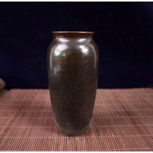Chinese Ceramics Porcelain Black Gold Glaze Chinaware Flower Vase Bottle