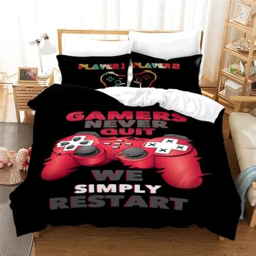 Red Games Gamepad 3d Bedding Set Black Printed Duvet Cover Set Pillowcase Comforter Cover Sets 2/3pcs Single Double Bedclothes