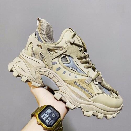 Large Size Platform Massive Sports Shoes Men Running Shoes Men Sneakers Man Sport Beige Summer Footwear Jogging Schue GME-1505