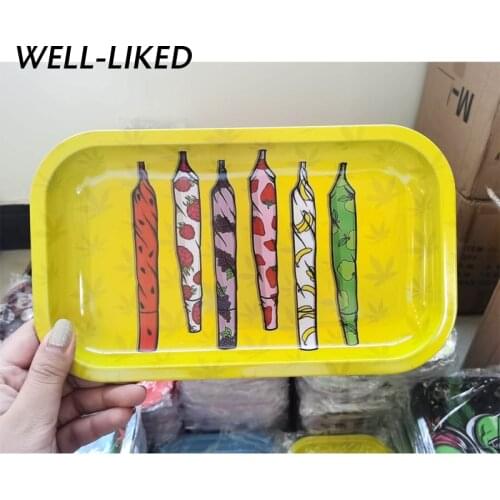 Big Size Yellow Leaf 270*160MM Tray For Rolling Paper Storage Trays DIY Smoking Tools Metal Plants Factory Price Christmas Gifts