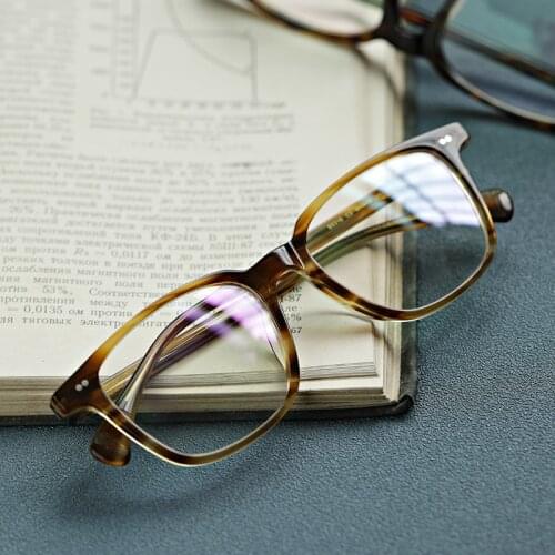 Retro acetate glasses frame men Classic vintage square optical eyewear Myopia presbyopia woman prescription computer Eyewear