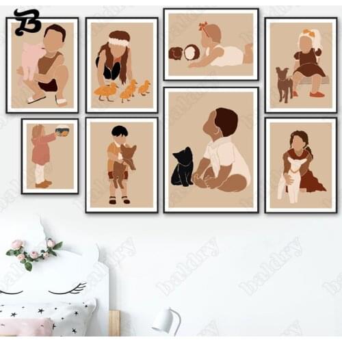 Canvas Poster Cartoon Wall Art Pictures Home Decoration Girls Figure Canvas Painting and Prints for Living Bedroom Home Decor