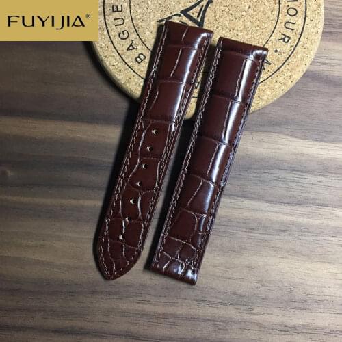 New FUYIJIA 18MM 19MM 20MM Men Watchbands Alligator Custom Top Brand Strap Handmade Crocodile Belt Women Waterproof Watch Band