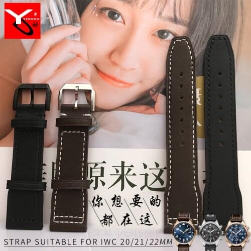 20/21/22mm Genuine Leather Watch Strap High Quality Watchband Special for IWC PILOTS Watches for Men Women Watch Accessories