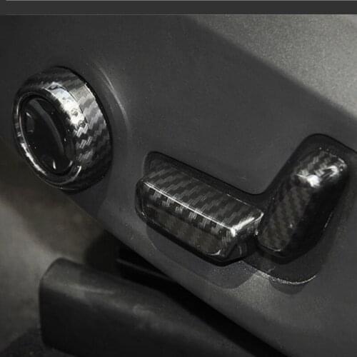 For Volvo XC60 2018 S90 Carbon Fibre Seat Adjustment Knob Trim Cover 6PCS Car Styling Accessories