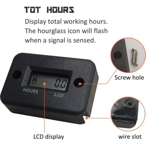 Motorcycle Computer Hour Meter with Battery Timer with Inductive Protable Motorcycle Digital Meter Jet Ski Timer Accumulator