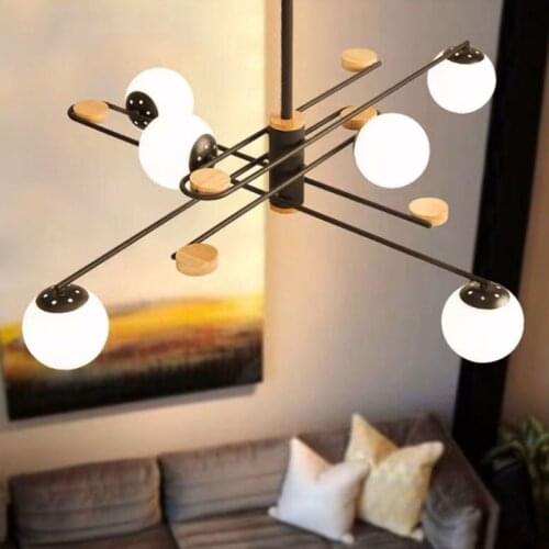 Nordic wooden chandelier magic bean restaurant art iron modern designer chandelier living room dining room chandelier lighting