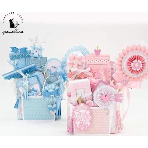 Panalisacraft folded gift tag Metal Cutting Dies Craft Dies Scrapbooking Card Making Album Embossing Stencil Die Cut