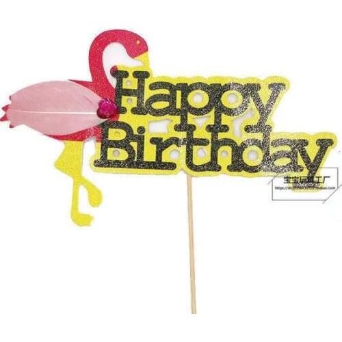 Pink Flamingo Cake Topper Tropic Party Summer Flower Girl Birthday Wedding Deco Flamingo Cake Decor Hawaii Party Decor