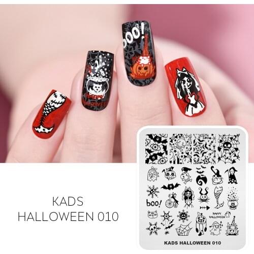 Halloween Rectangle Nail Art Stamp Template Ghost bride Pumpkin Skull Pattern Design Image Print Plate Celebration Stencil