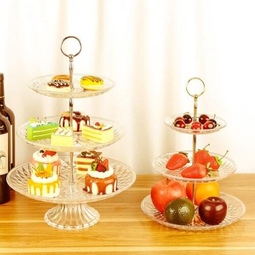 Three Layers Detachable Dessert Tray Cake Tea Plate Hotel Wedding Party Fruit Holder Stand