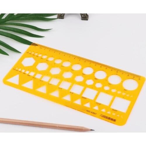 K Resin Circles Squares Triangle Geometric Template Ruler Stencil Measuring Tool
